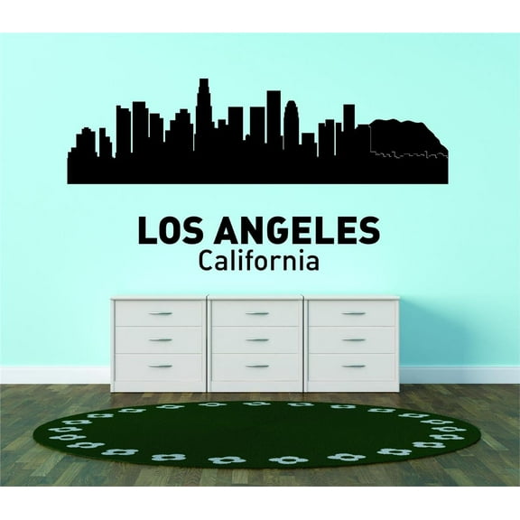Los Angeles California United States Major City Geographical Map Landmark - Vinyl Wall Decal - 30x64