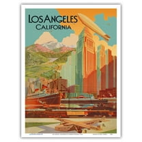 Los Angeles California - Vintage Travel Poster by Edward Withers c.1929 - Master Art Print (Unframed) 9in x 12in