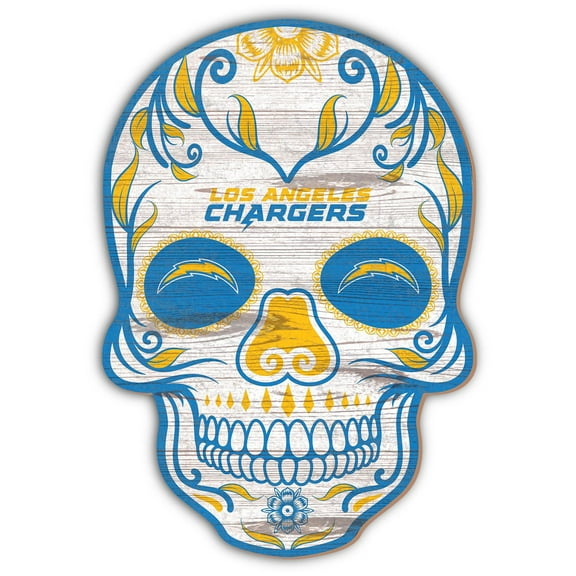 Los Angeles Chargers 12'' Sugar Skull Sign