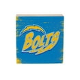 thumbnail image 1 of Los Angeles Chargers 6" Square Fan Chant Wood Block Shelf Sign, 1 of 3
