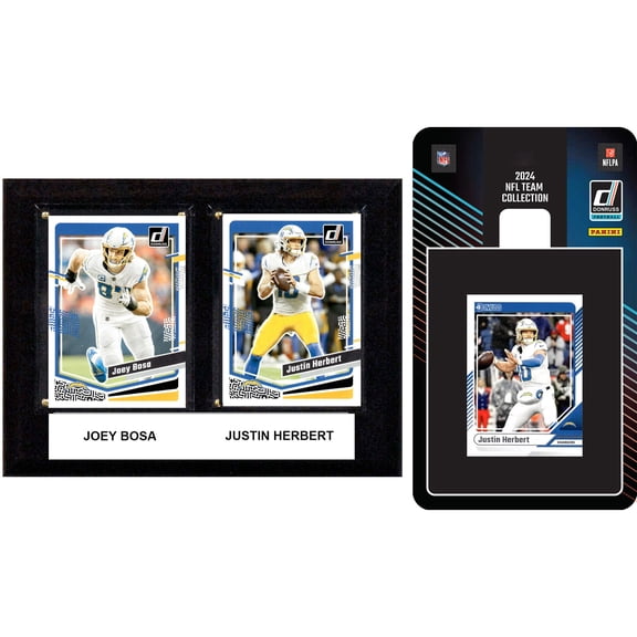 Los Angeles Chargers 6" x 8" Player Plaque & 2024 Team Trading Card Set