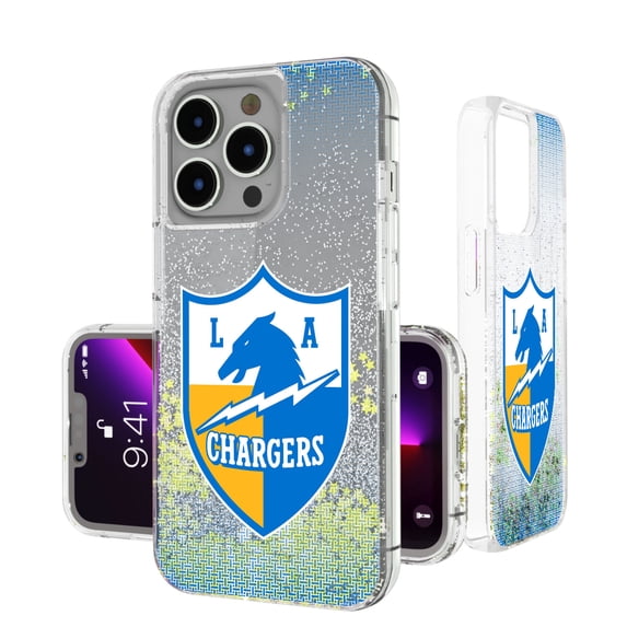 Los Angeles Chargers Linen Logo iPhone Glitter Case