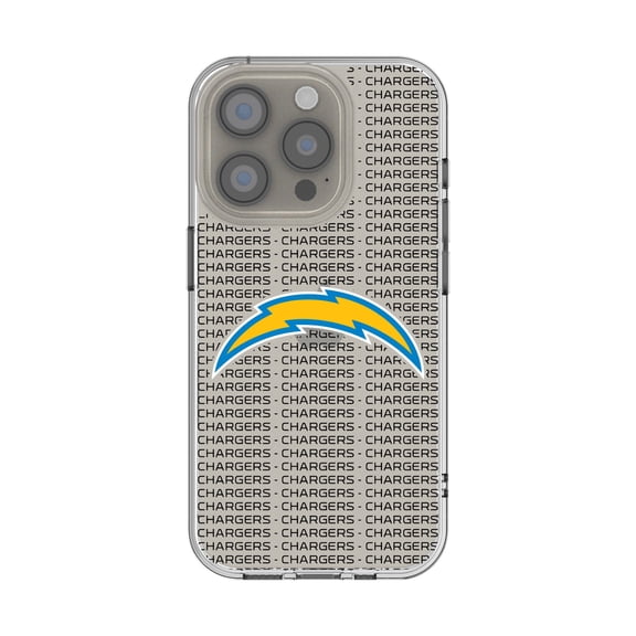 Los Angeles Chargers iPhone Clear Text Backdrop Design Case