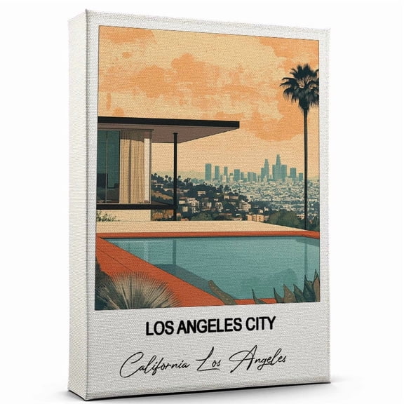 Los Angeles City Canvas Wall Art Travel-Inspired Home Decor Featuring California Los Angeles Art Canvas Unique Gift for Travel Canvas Ready to Hang