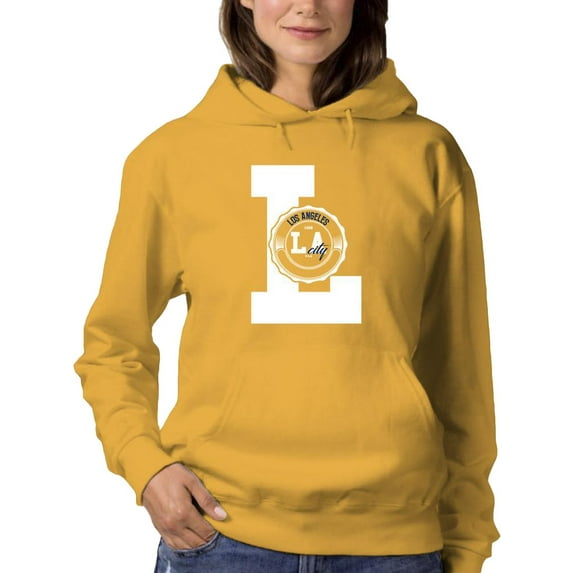 Los Angeles City Rubber Seal Hoodie Women -Image by Shutterstock, Female 4X-Large