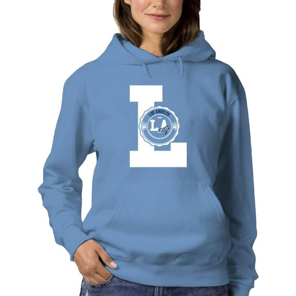 Los Angeles City Rubber Seal Hoodie Women -Image by Shutterstock, Female Large