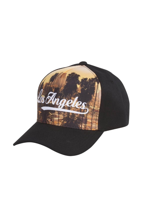 Los Angeles City Sublimation Adjustable Hat - Black