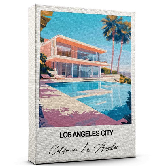 Los Angeles City Travel Art Canvas Modern Wall Art Inspired by California Los Angeles Canvas Great Gift for Travel Lovers Ready to Hang