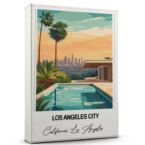 Los Angeles City Travel Decorative Art Canvas California Los Angeles Canvas Colorful Travel Wall Decor for Any Room Makes a Thoughtful Gift