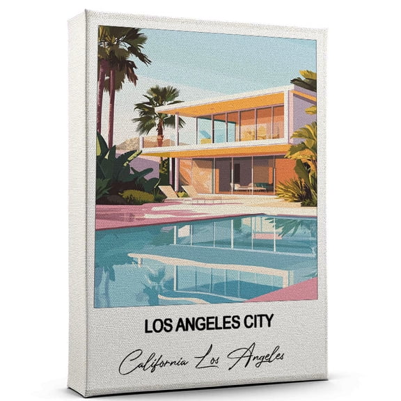 Los Angeles City Travel Wall Decor  Scenic Travel Canvas Print of California Los Angeles Canvas  Beautiful Gift for Home, Office, or Living Space