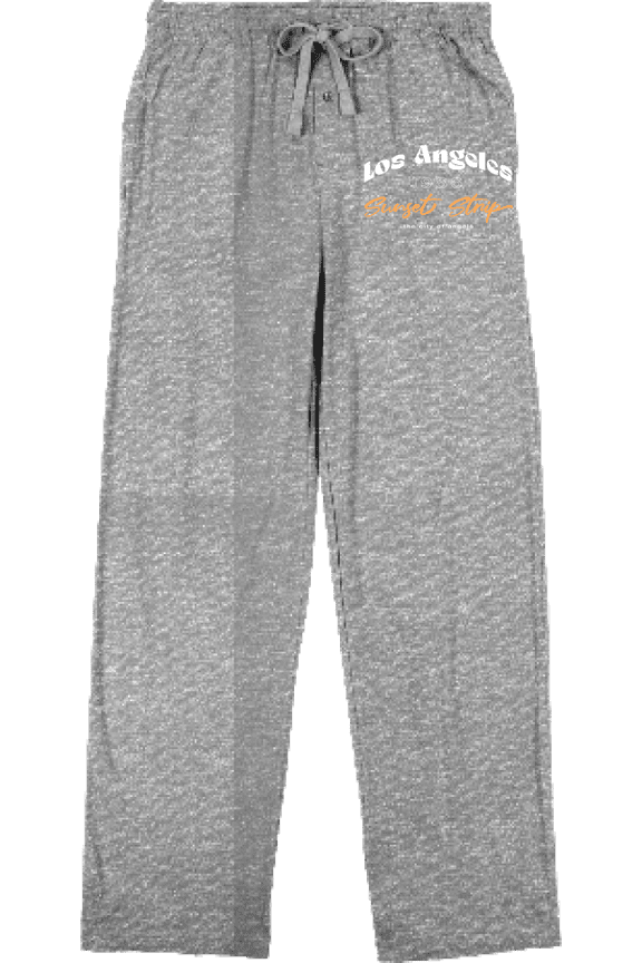 Los Angeles City of Angels Sunset Strip Men's Heather Gray Sleep Pajama Pants-Large