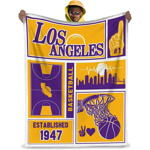 Los Angeles Classic Sport Basketball Blanket Gifts for Boys Girls Women Men Basketball Lovers,Soft Flannel Blankets Blankets Plush Bed Blanket Living Room Sofa Warm Throw Blanket 50x60 Inches