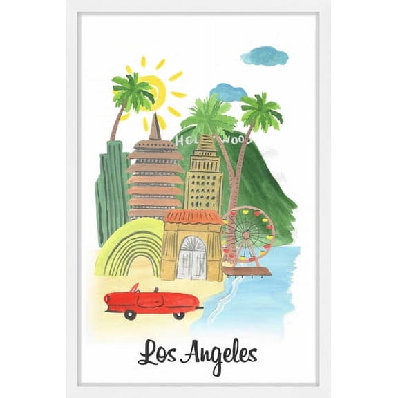 "Los Angeles Coast" Framed Painting Print