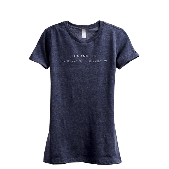 Los Angeles Coordinates Women's Fashion Relaxed T-Shirt Tee Heather Navy Medium