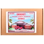 Iconic Replicas 50-0520 Los Angeles County Fire Department Fire Station 51 Diorama EZ Assembly Emergency Series 1-50 Scale Model Kit