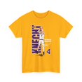 thumbnail image 1 of Los Angeles Dalton Knecht #4 3 Point jumpshot tired game Basketball Cartoon Unisex Heavy Cotton Tee-KBDK003-Gold-S, 1 of 3