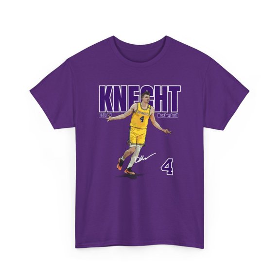 Los Angeles Dalton Knecht #4 3 Point shot tired game Basketball Cartoon Unisex Heavy Cotton Tee-KBDK001-Purple-S