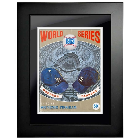 Los Angeles Dodgers 1963 World Series 14'' x 18'' Framed Program