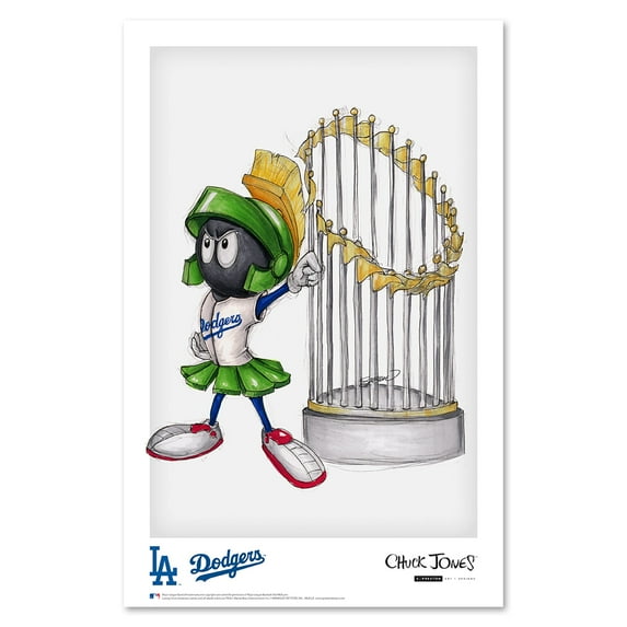 Los Angeles Dodgers 2020 World Series Champions 11'' x 17'' Marvin the Martian Art Poster