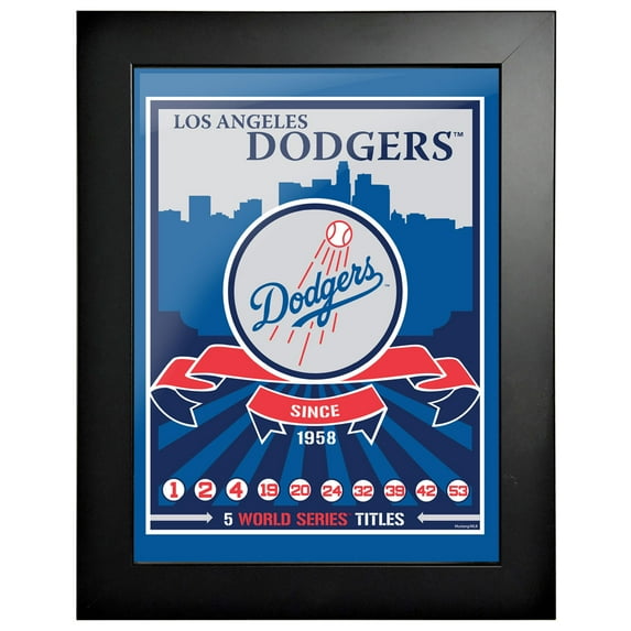 Los Angeles Dodgers 5-Time World Series Champions 12'' x 16'' Collection Framed Photo