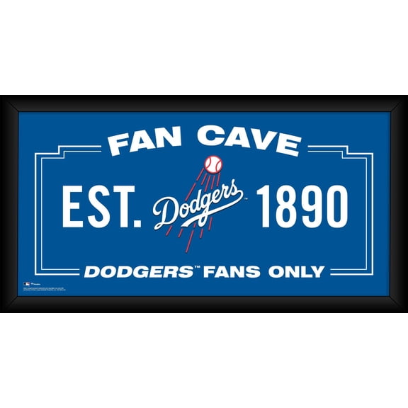 Los Angeles Dodgers Framed 10" x 20" Fan Cave Collage
