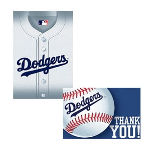 Los Angeles Dodgers Invitations and Thank You Cards- 16ct