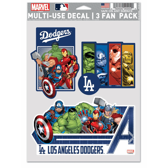 Los Angeles Dodgers Marvel Multi-Use Decal 3 Fan Pack