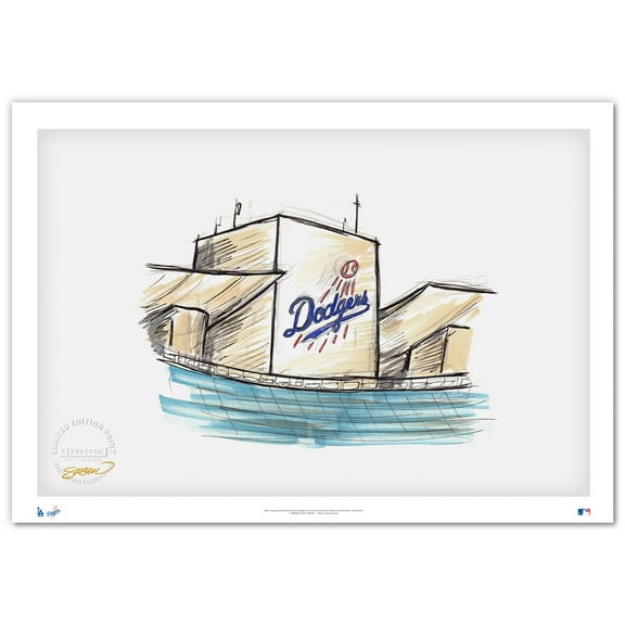 Los Angeles Dodgers Minimalist Dodgers Stadium 8.5'' x 11'' Fine Art Print