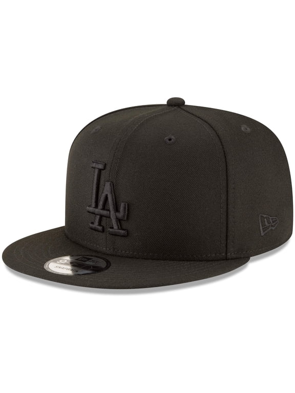 Los Angeles Dodgers New Era Black on Black 9FIFTY Team Snapback Adjustable Hat - Black