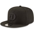 thumbnail image 1 of Los Angeles Dodgers New Era Script Logo Black on Black 9FIFTY Snapback Adjustable Hat - Black, 1 of 5