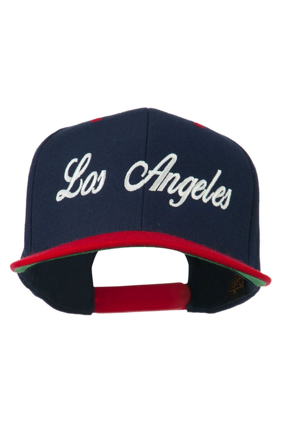 Los Angeles Embroidered Snapback Cap - Navy Red OSFM