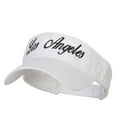 thumbnail image 1 of Los Angeles Embroidered Washed Cotton Visor - White OSFM, 1 of 5