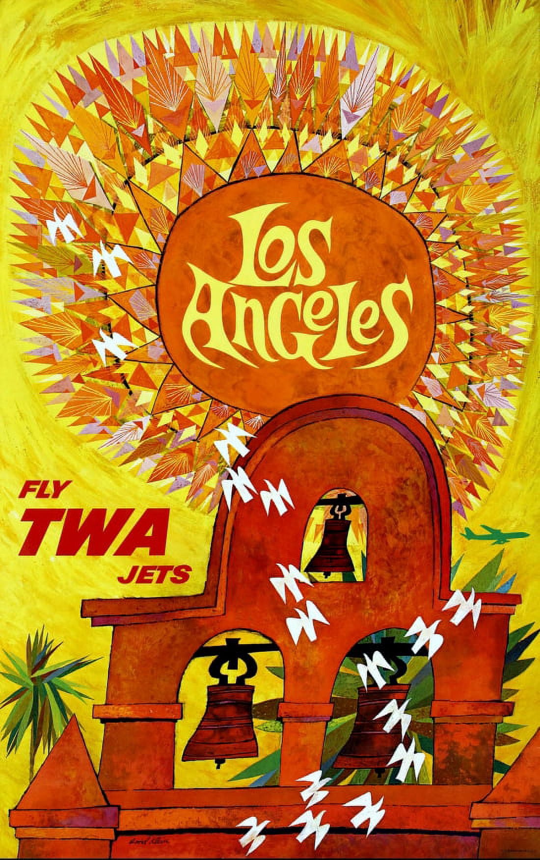 Los Angeles Fly TWA Jets Canvas Art -  (18 x 24)