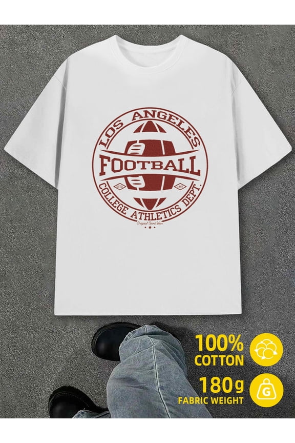Los Angeles Football mens white 180G 100% Cotton Everyday and weekend wear Vintage Unisex Shirt Graphic tshirts Basic Unisex Shirt Printed tshirts