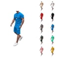 thumbnail image 1 of Los Angeles Graphic Short Sets for Men Crewneck T Shirt and Shorts 2 Piece Matching Set Mens Summer Outfits, 1 of 5