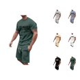 thumbnail image 1 of Los Angeles Graphic Short Sets for Men Relaxed Fit Crewneck T Shirt and Shorts 2 Piece Matching Set Mens Summer Outfits, 1 of 6