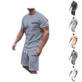 thumbnail image 1 of Los Angeles Graphic Short Sets for Men Short Sleeve Crewneck T Shirt and Shorts 2 Piece Matching Set Mens Summer Outfits, 1 of 6