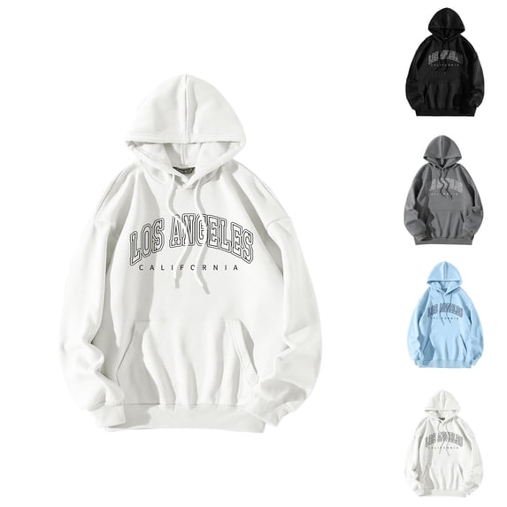 Los Angeles Hoodie 2025 Long Sleeve Casual Y2K Graphic Hoodies with Pockets Hooded Sweatshirt Hoodie Women Pullover