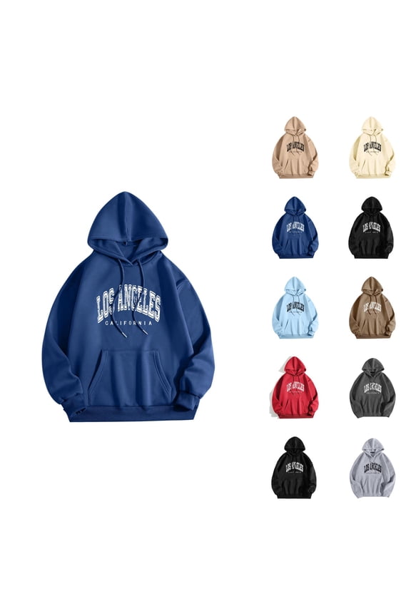 Los Angeles Hoodie 2025 Streetwear Long Sleeve Y2K Graphic Hoodies with Pocket Hooded Sweatshirt Hoodie Women Pullover