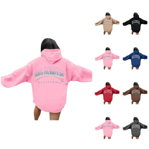 Los Angeles Hoodie 2025 Y2K Graphic Hoodies with Pockets Streetwear Hooded Sweatshirt Hoodie Women Pullover