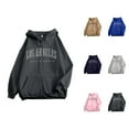 thumbnail image 1 of Los Angeles Hoodie Long Sleeve Zip Up Hooded Sweatshirt with Pockets Fashion Streetwear Pullover Hoodies for Women, 1 of 3