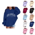 thumbnail image 1 of Los Angeles Hoodies for Girl Fall Winter Long Sleeve Casual Graphic Hooded Sweatshirt with Pockets Kids Pullover Tops, 1 of 1