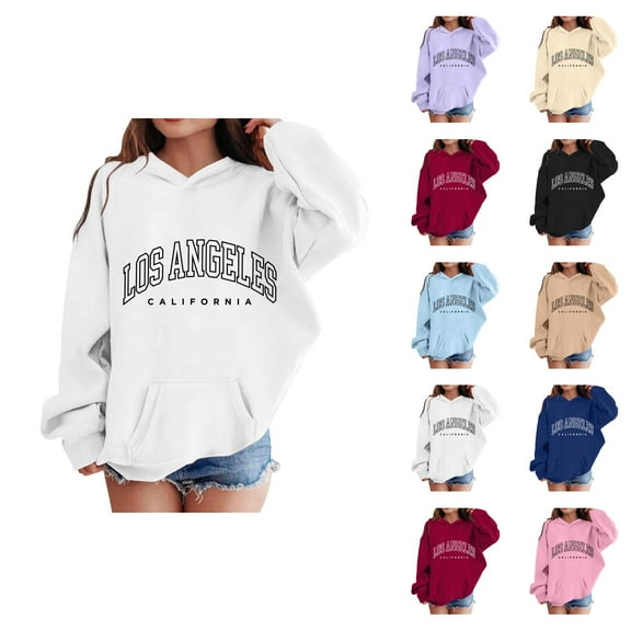 Los Angeles Hoodies for Kids Boys Girls Long Sleeve Casual Graphic Hooded Sweatshirt with Pockets Pullover Tops