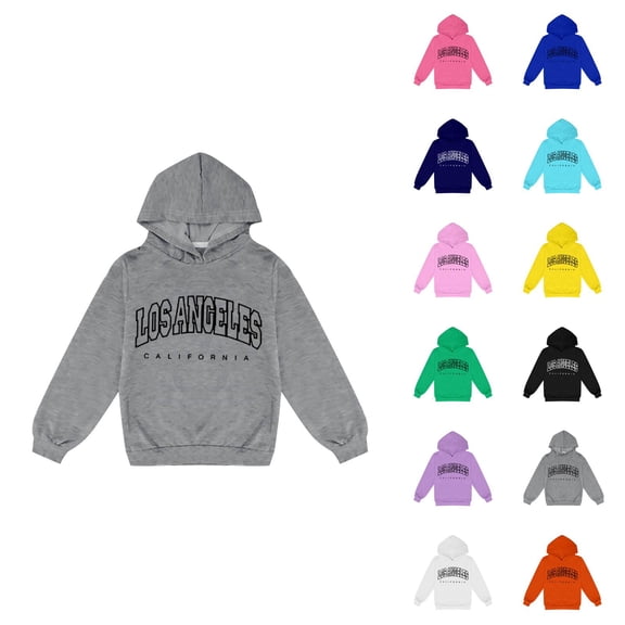 Los Angeles Hoodies for Kids Casual Long Sleeve Graphic Hooded Sweatshirt for Boys Girls Pullover Tops