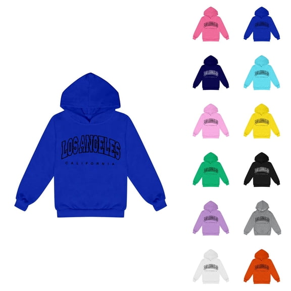 Los Angeles Hoodies for Kids Casual Long Sleeve Graphic Hooded Sweatshirt for Boys Girls Pullover Tops