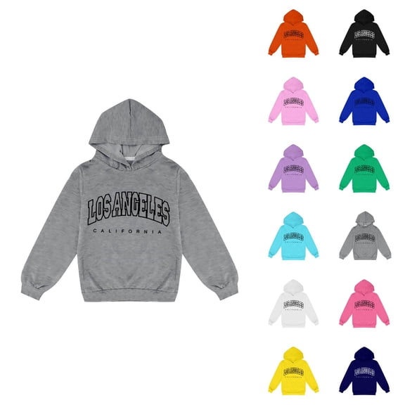 Los Angeles Hoodies for Kids Long Sleeve Casual Graphic Hooded Sweatshirt for Boys Girls Pullover Tops