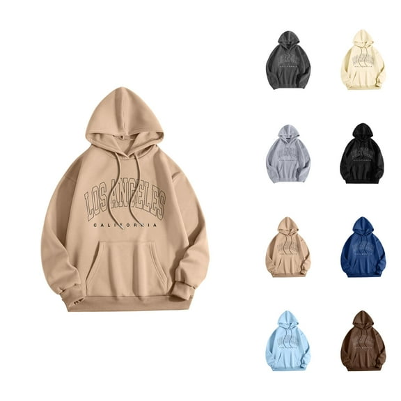 Los Angeles Hoodies for Men 2025 Fall Winter Long Sleeve Hooded Sweatshirt with Pockets Pullover Hoody Mens Hoodies