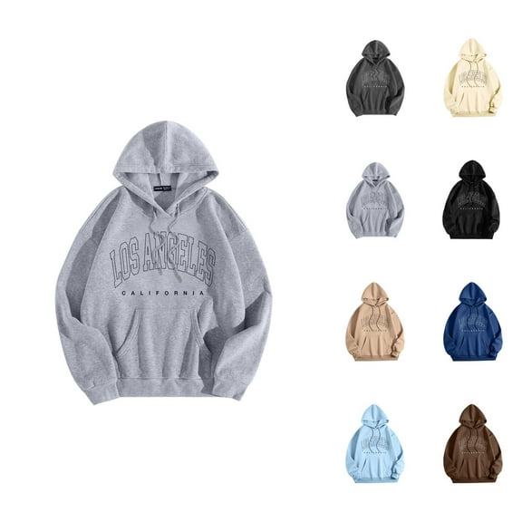 Los Angeles Hoodies for Men 2025 Fall Winter Long Sleeve Hooded Sweatshirt with Pockets Pullover Hoody Mens Hoodies