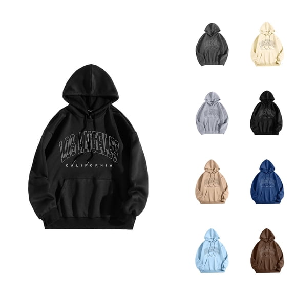 Los Angeles Hoodies for Men 2025 Fall Winter Long Sleeve Hooded Sweatshirt with Pockets Pullover Hoody Mens Hoodies