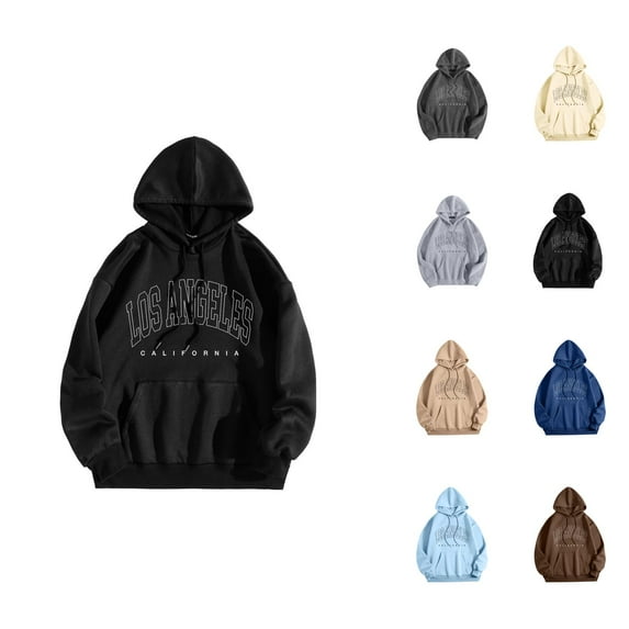 Los Angeles Hoodies for Men 2025 Fall Winter Long Sleeve Hooded Sweatshirt with Pockets Pullover Hoody Mens Hoodies